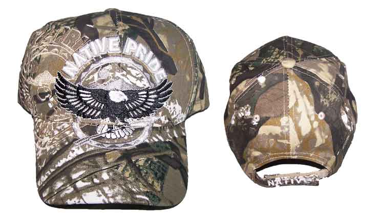 Flying Eagle  Native Pride  Embroidered BASEBALL Caps Camo Color