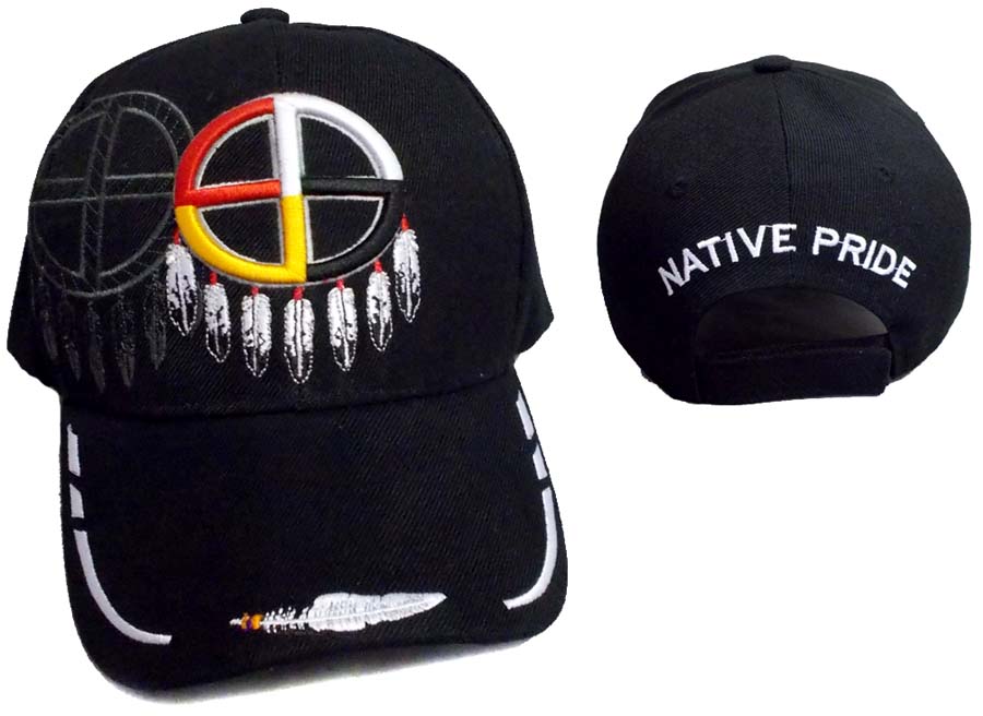 Medicine Wheel Native Pride BASEBALL Caps - Black Color