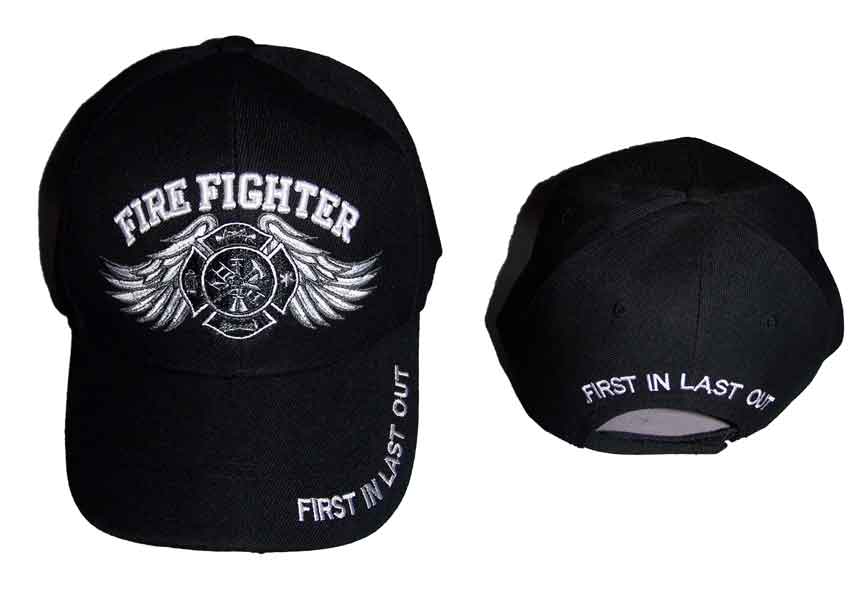 Fire Fighter Department Embroidered BASEBALL Caps -First in Last