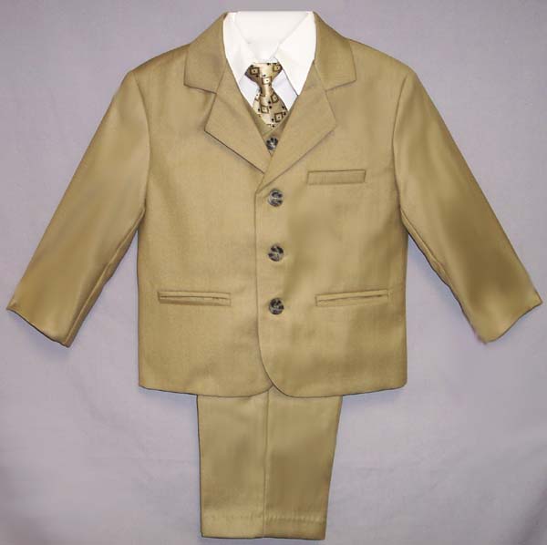 5Pc Boys  DRESS Suit  - Olive Color - Sizes: 5-7  ( # 5956-O)