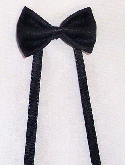 Mini Bow-Ties In Black SATIN  (With Ribbon)