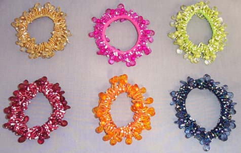 HAIR ACCESSORIES -  Jewelled Ponytail Holders   ( # Pat-1046)