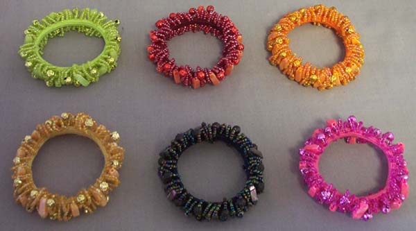 HAIR ACCESSORIES -  Jeweled Ponytail Holders   ( # Pat-1178)