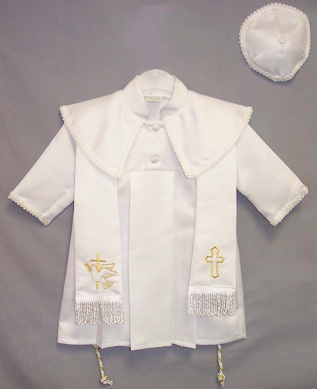 Boys 4Pc Christening Gown Sets  -  Gold   (Sizes: 0-4)