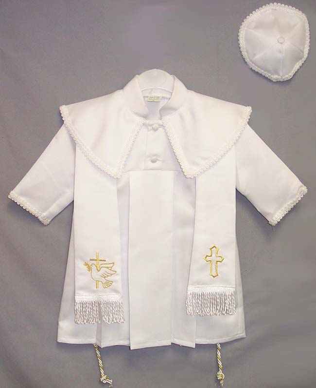 Boys 4Pc Christening Gown Sets  -  GOLD   (Sizes: 0-4)