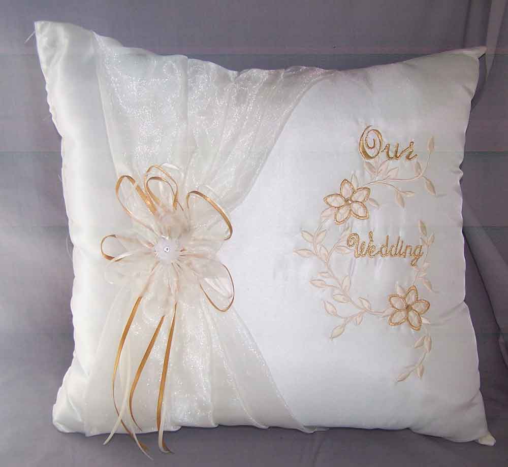 ''Our WEDDING''   Embellished Pillows - Ivory Color - 2 Pcs