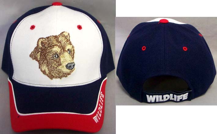 Wild Life Embroidered Baseball  CAPS - Bear