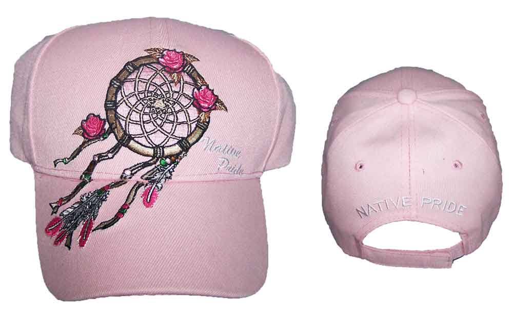 DREAM CATCHER & Roses Native Pride  Embroid  Baseball Caps - Pink