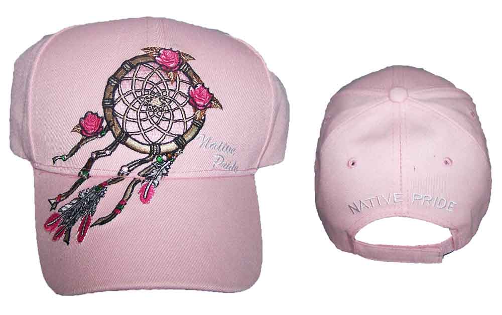 Dream Catcher & Roses Native Pride  Embroid  Baseball CAPS - Pink