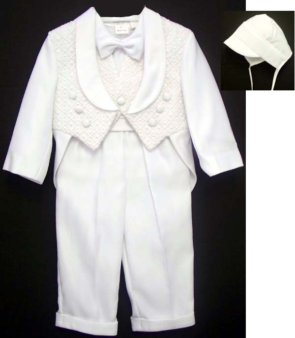 Boys 5Pc Christening Tuxedo Pants Sets With Tail (9-24Mos)