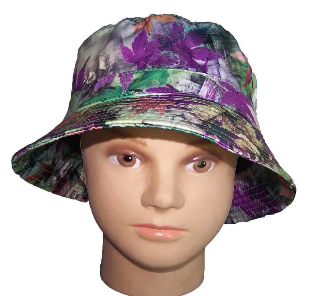 Marijuana - Weed - Cannabis Printed Bucket HATs - Purple
