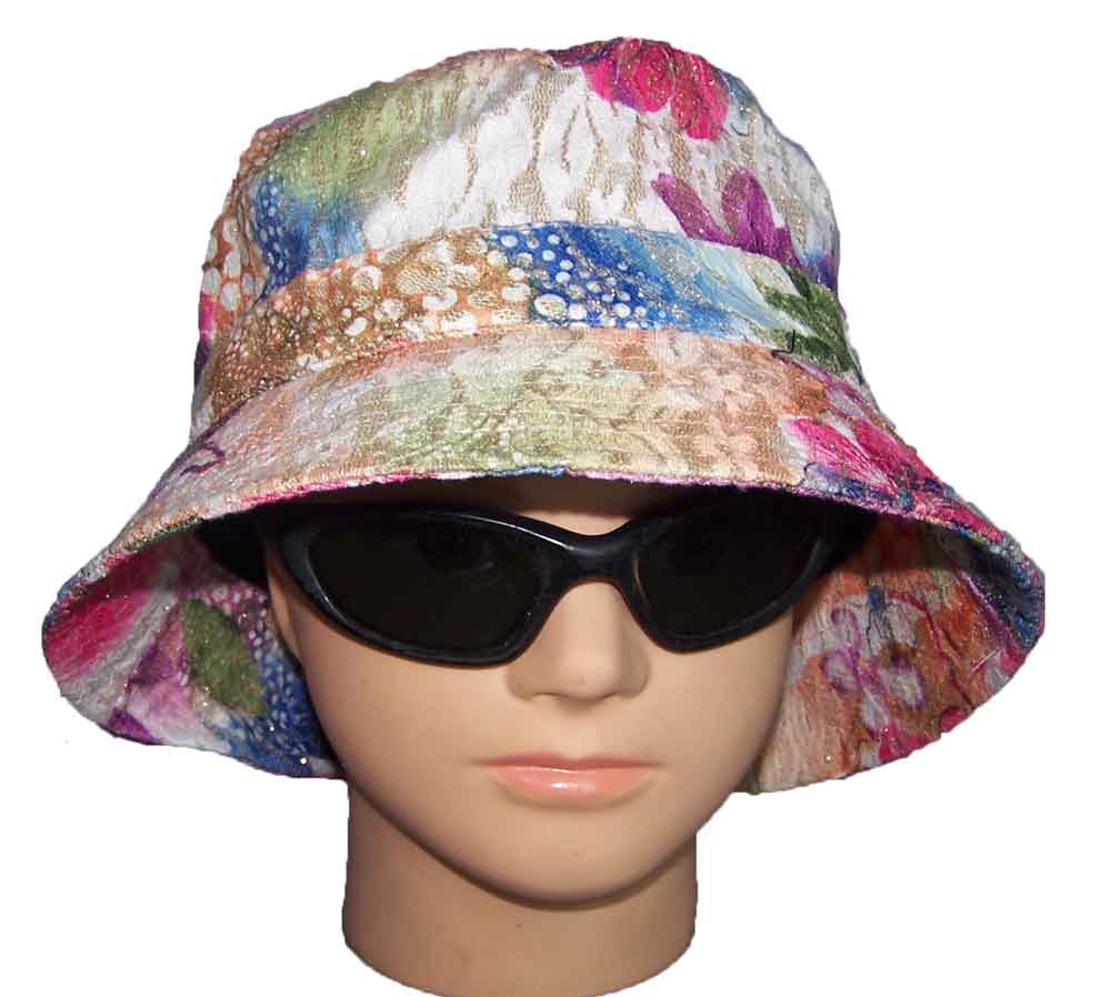 Printed Bucket Hats Floppy Hats - FLOWERS and Glitter