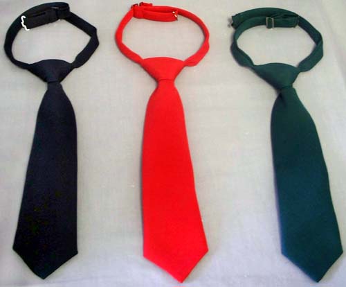 Boys Adjustable Neckties In Solid Colors  (Size: 8-14)