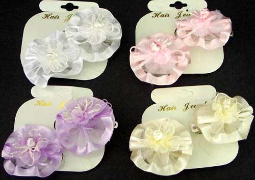 Girls 2Pc Mini-Hairbows - FLOWERS