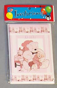 8Pc Pack Invitation Cards  -  Es Una Nina/It's A Girl.  (Spanish)