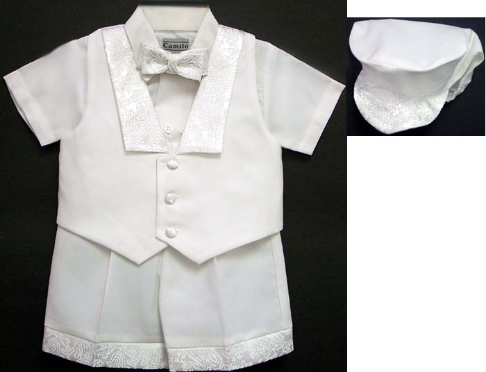 ''Camilo'' Boys 5Pc Christening SHORT Sets (Sizes: 2T-4T)