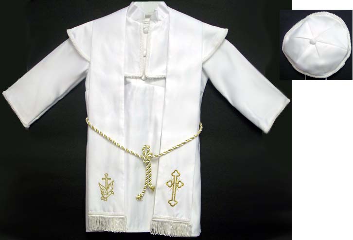 Boys 4Pc Christening Robe Sets - GOLD Embroidery