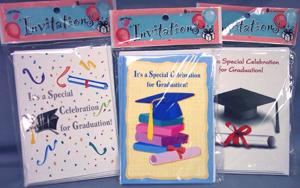 8Pc Pack Invitation Cards  - Graduation (English)