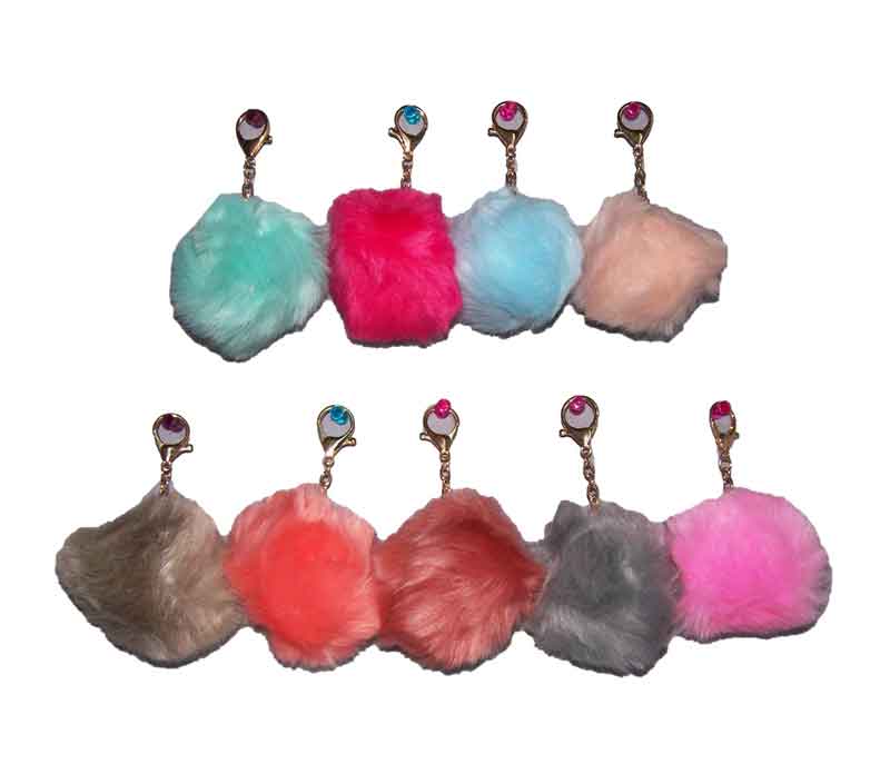 Pompom Faux Fur Key Chains Key Rings