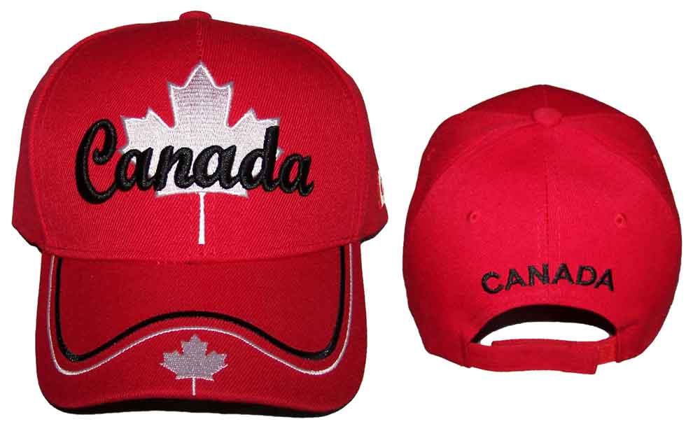 ''Canada'' Country  Digitally Embroidered BASEBALL Caps