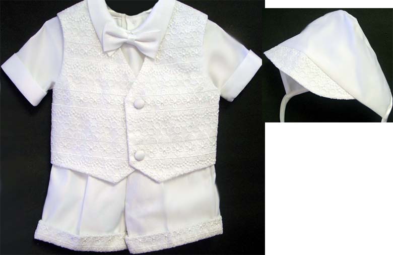 Boys Fancy Christening SHORT Sets (Sizes: Infant)