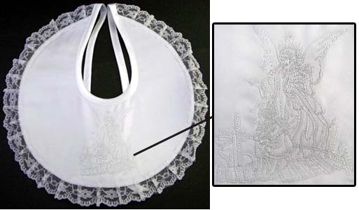 BGEmbroidered Christening Bibs For Girls  ( # 9640G)