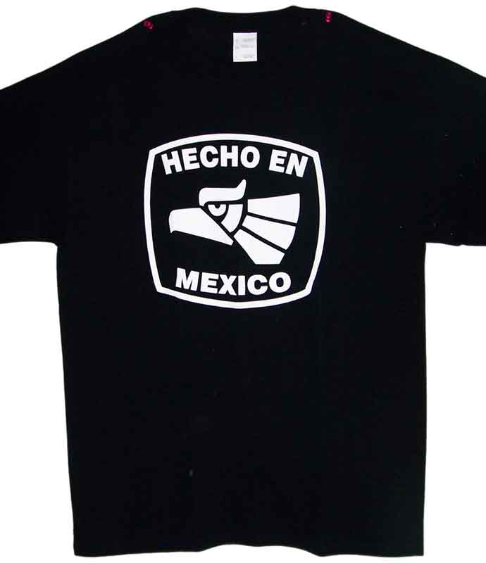 ''Hecho En Mexico'' US Screen Printed Black T-SHIRTs For Men