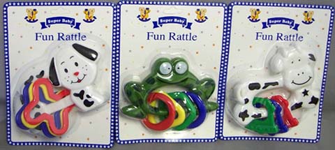 Cow, FROG & Puppy Rattles