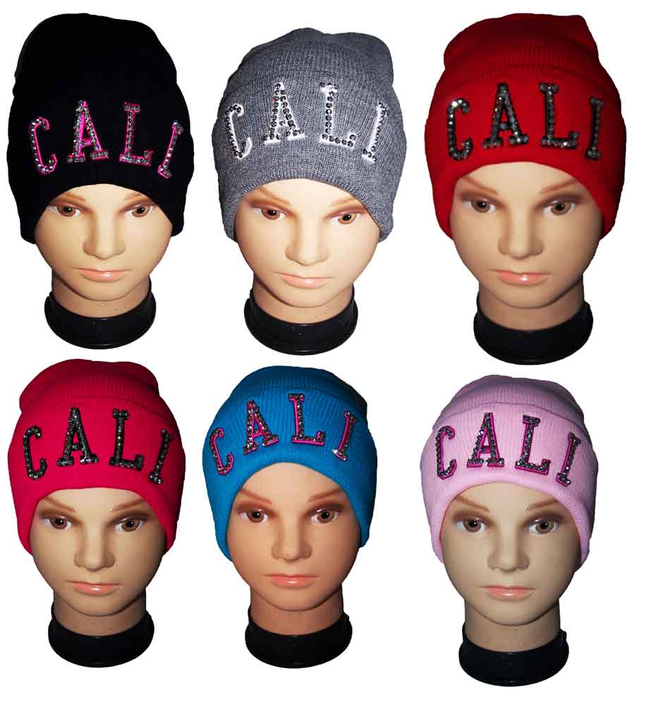 ''CALI'' Jewelled  Beanies Winter Caps Winter HATS For Adult