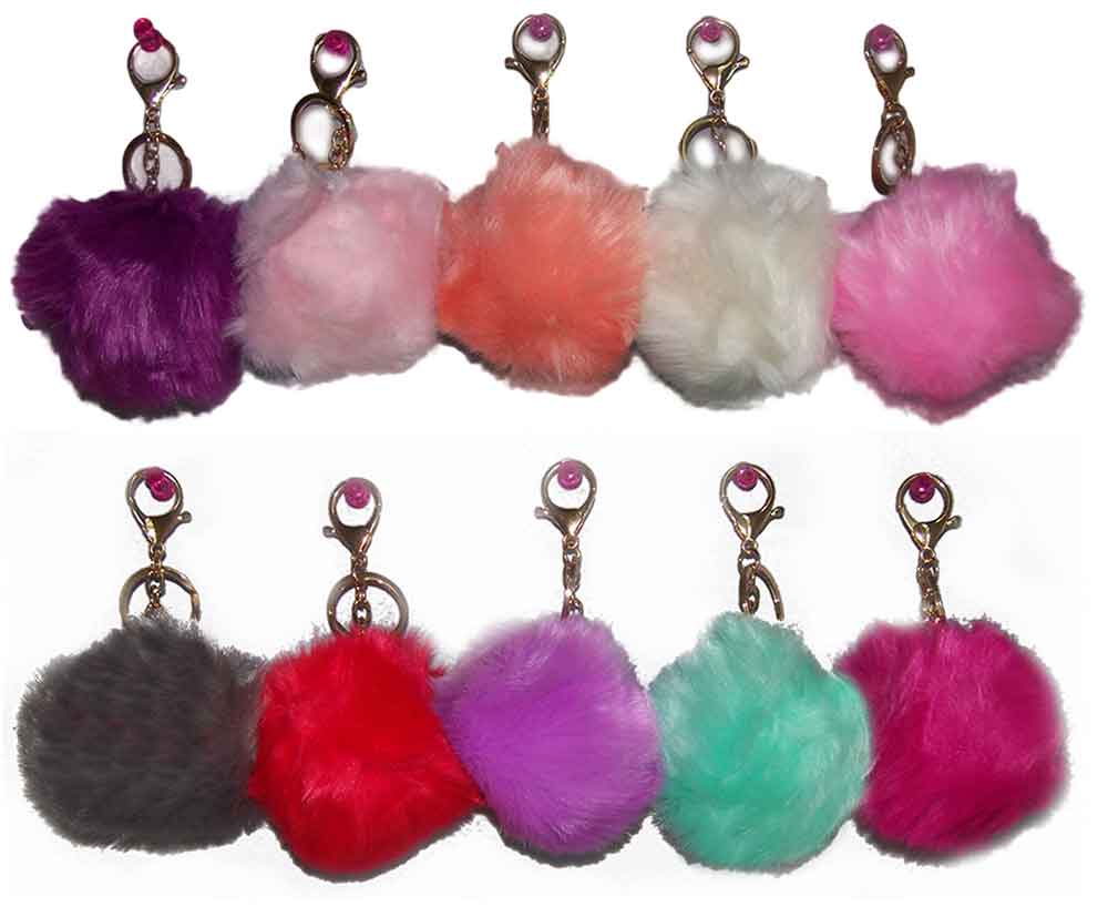 Pompom Faux Fur Key Chains Key RINGS