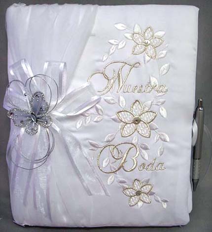 ''Nuestra Boda'' Guest Book With Butterfly