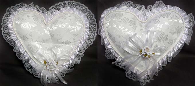 RING Bearer Pillows   - Heart Shaped -  In Brocade