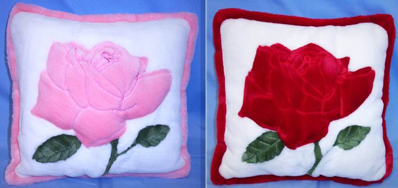 Plush Cushions/Pillows  - Rose FLOWER Applique