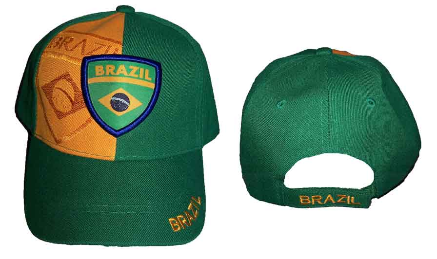''BRAZIL'' Country  Embroidered BASEBALL Caps