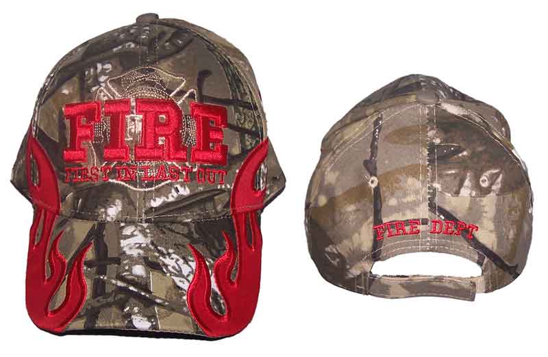 Fire Fighter Department Embroidered BASEBALL Caps -First in Last