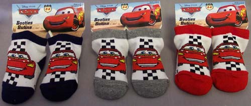 ''CARS'' New Born Size Bootie-Socks (LICENSED)