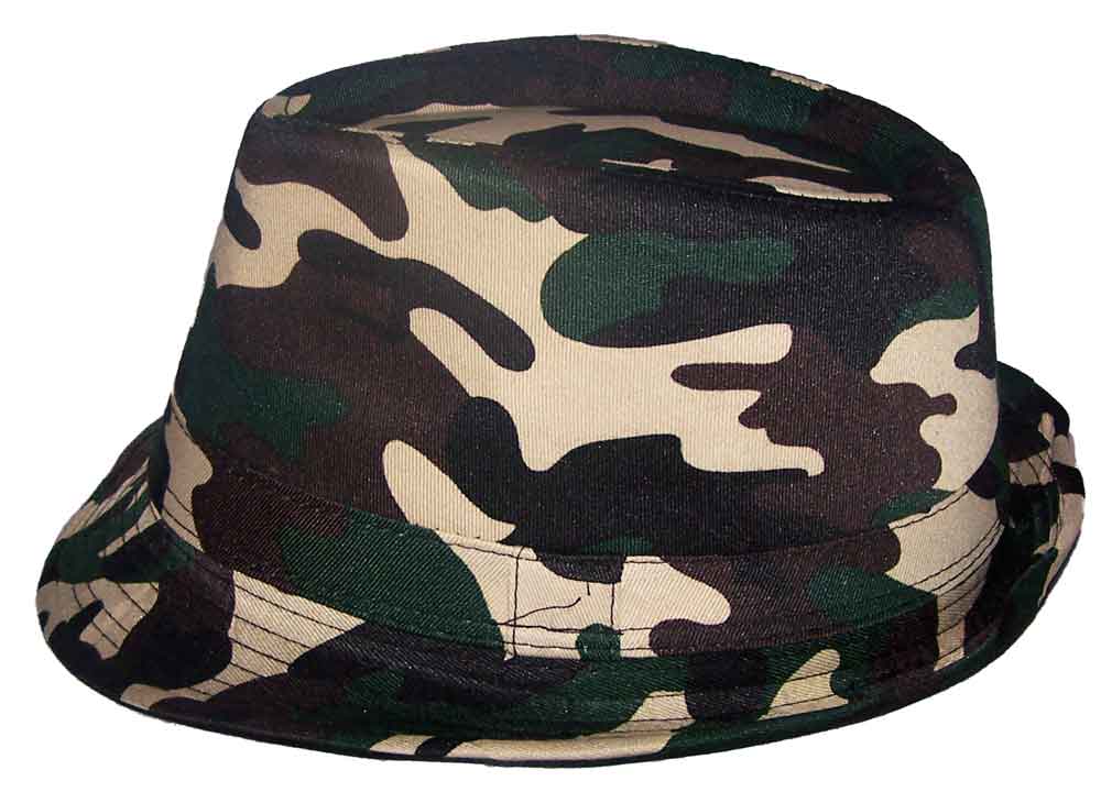 Fedora Trilby HATs - Men HATs -Women HATs - Green Camo