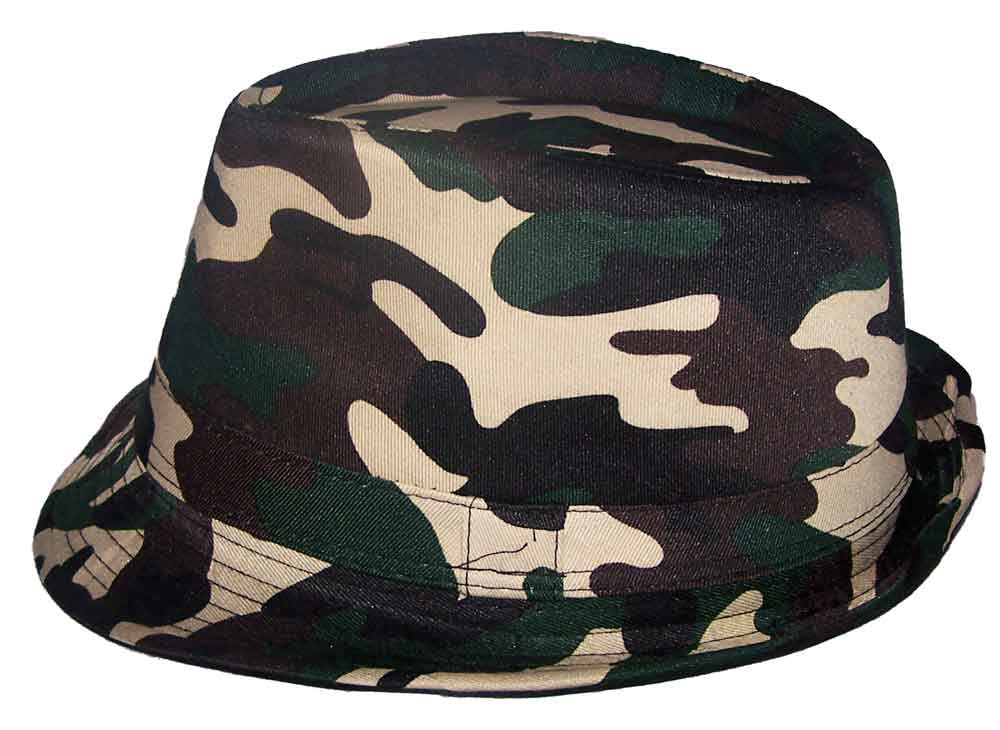 Fedora Trilby HATS - Men HATS -Women HATS - Green Camo