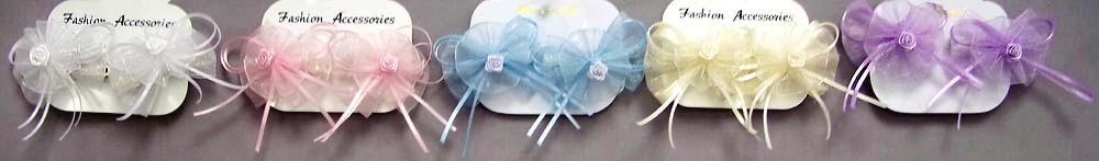 Hair Accessories Girls  Mini Hairbows - With  FLOWER & Ribbon