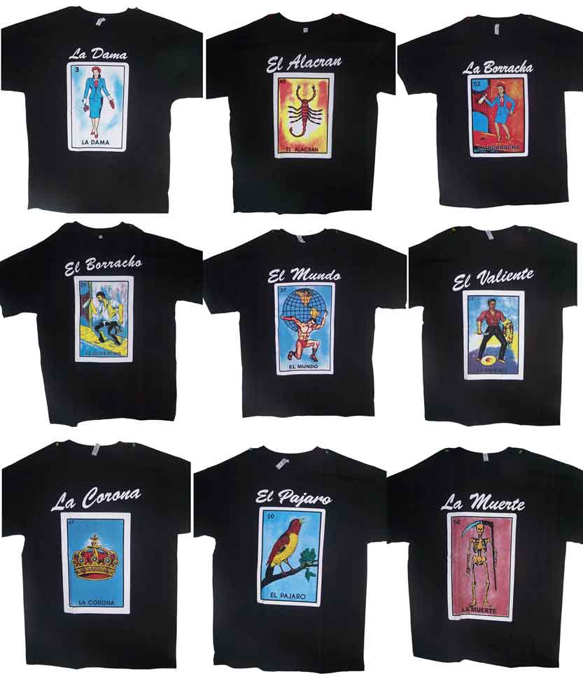 Lottery T-SHIRTs Mexican T-SHIRTs Camisetas Loteria  Assorted