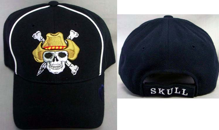 ''Skull'' Baseball Caps Embroidered