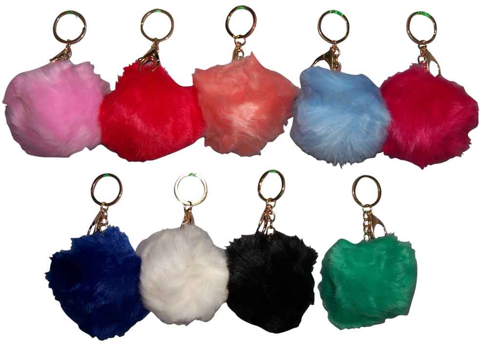 Pompom Faux Fur Key Chains Key RINGs