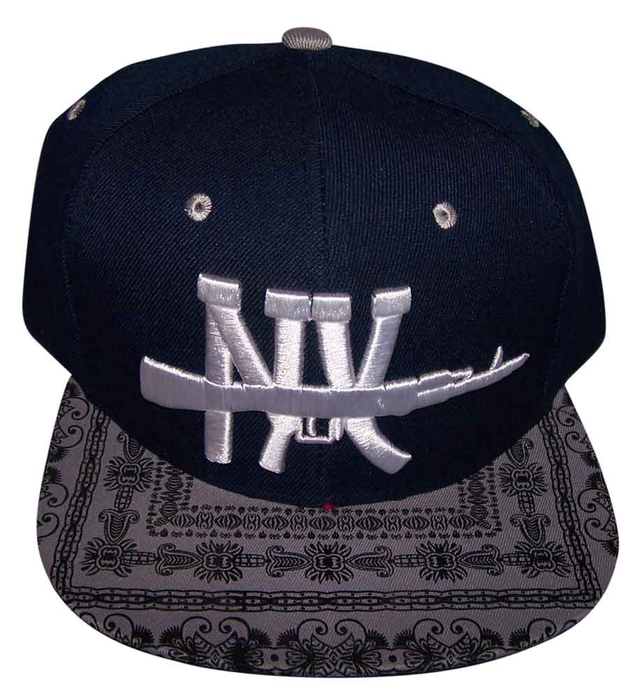 AK 47  NY Flat Brim Embroidered  Snap Back Baseball Caps HATs