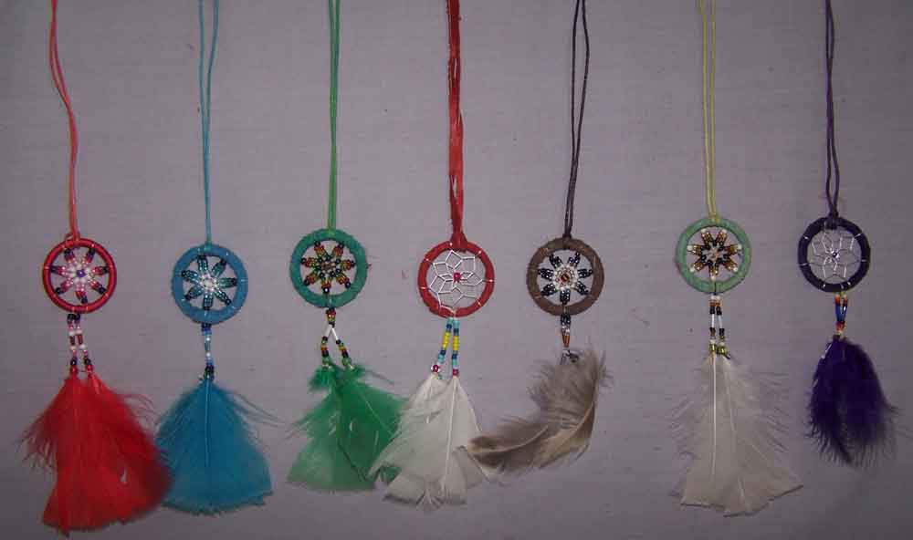 Authentic Indian  Hand Made Dream Catcher Necklaces - 1.25''