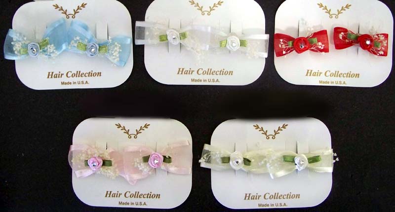 HAIR Accessories Baby Girls Mini HAIR BOWs With Velcro