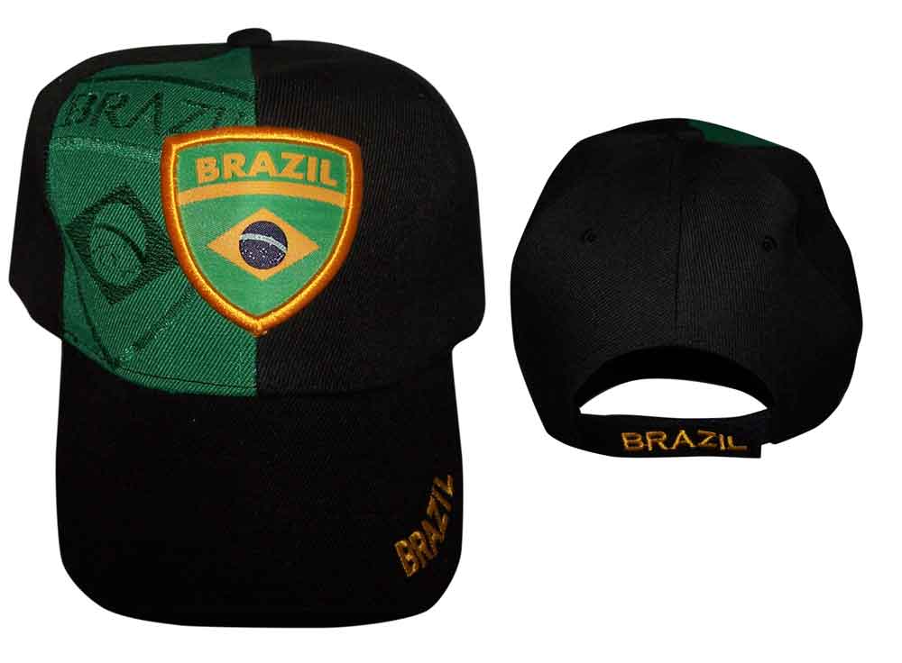 ''BRAZIL'' Country  Embroidered BASEBALL Caps
