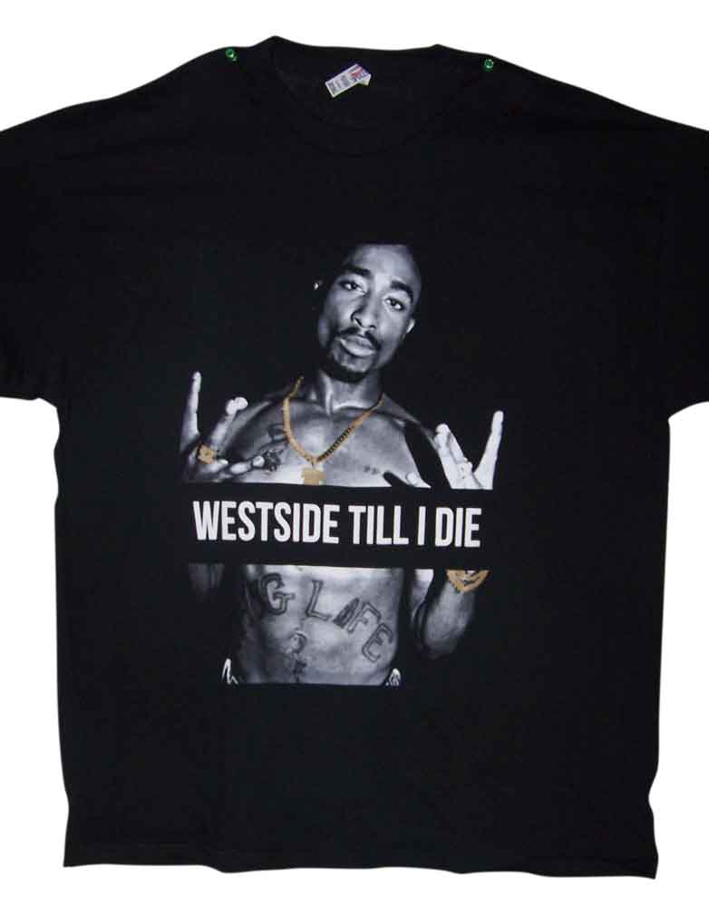 Tupac Shakur 2Pac West Side Hip Hop US Screen Printed T-Shirts