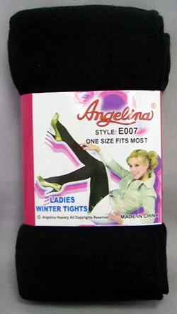 ''Angelina'' Womens/Teenagers Winter Tights -  Black Color