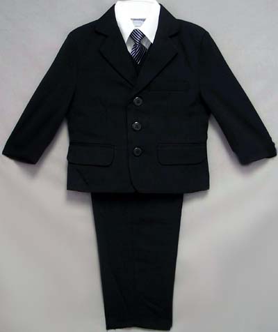 Italian-Designed 5Pc Boys  Suit - Black (Sizes: 1 - 3)