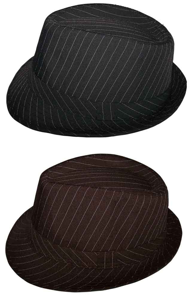 Fedora Trilby HATs - Men HATs  -  Pin-Striped - 2 Colors